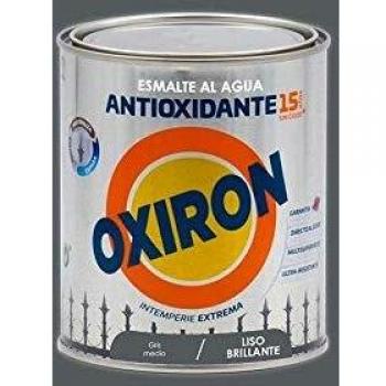 Titan Esmalte Antioxidante Agua Oxiron Liso Brillante 750 Ml Gris Medio