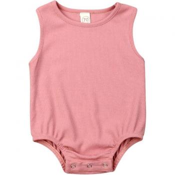 Mono de bebé acanalado sin mangas, ropa de verano, 0-24 meses