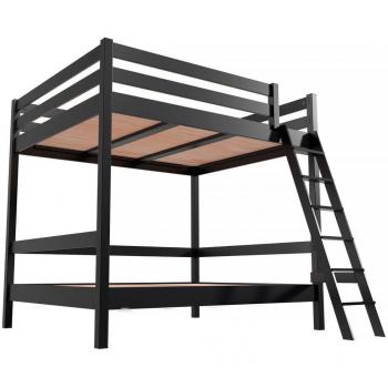 Castello Dormitorio Sylvia Scala Legno Nero 160x200