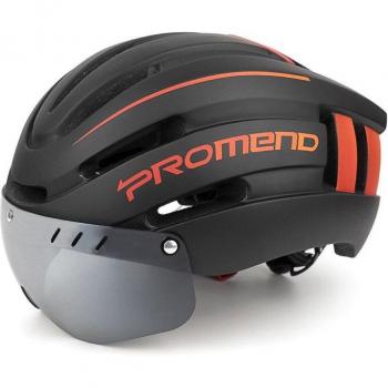 Rennradhelm mit Magnetbrille und Sicherheitslicht