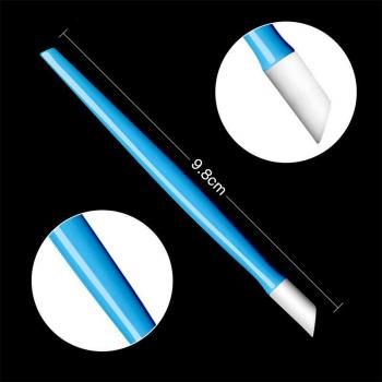 Straight Dual-Headed Nail Tweezer with Silicone Tip for Picking 3D Stickers and Rhinestones