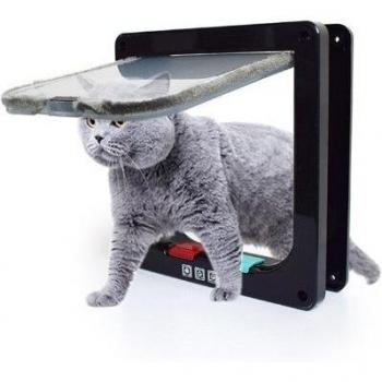 Porte murale pour chat et petit chien S-XL à rabat de sécurité