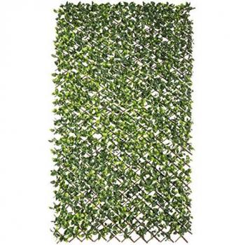 Seto Artificial Verde con Celosía de Bambú y Mimbre – 2 m × 200 cm × 100 cm