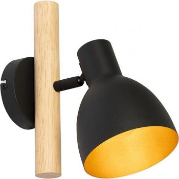 Flint Rustic Wall Light with Wooden Detail