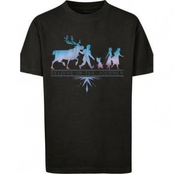 F4NT4STIC T-Shirt Disney Frozen 2 Glaub an die Reise, Mädchen, Gr. 134/140, schwarz, 100% Baumwolle, lässig, reguläre Passform, Rundhals, Kurzarm ohne Bündchen, Unisex Kinder, Premium Merch