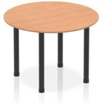 Impulse 1000mm Round Table Oak Top
