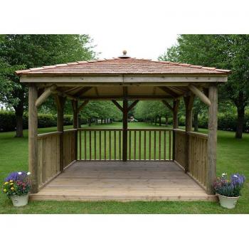 Large Luxury Wooden Gazebo with New England Cedar Roof