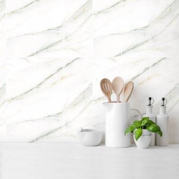 Mármol Blanco 20x20cm Adhesivo de Pared 9 Vinilos