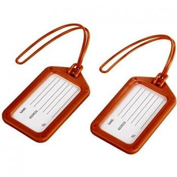 Kofferanhänger-Set (2x) Hama – Orange, inkl. Adressschild