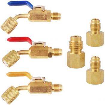 6 Pcs 1/4 Inch Refrigerant Ball Valve for Air Conditioning R410A R134A R12 R22