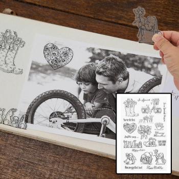 Handmade Clear Rubber Stamp Seal with Cutting Dies for DIY Crafts