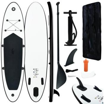 Tavola da Stand Up Paddle Gonfiabile Nero e Bianco