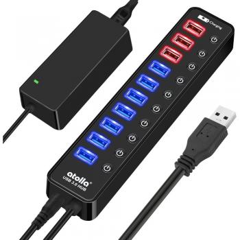 Atolla Hub USB 3.0 11 Ports avec Charge Intelligente et LEDs d'Alimentation Individuels