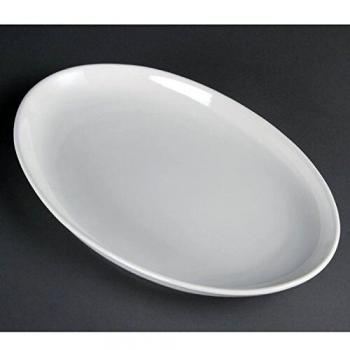 Assiettes Creuses Ovales en Porcelaine Blanche Vitrifiée