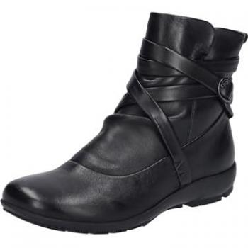 Josef Seibel Charlotte 11 | Damen Stiefelette Schwarz mit flachem Absatz und modischer Raffung
