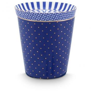 PiP Studio Becher Royal Dots mit Teebeutelablage blau 230 ml