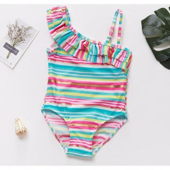 Traje de baño para niñas con estilo de volantes de 2 a 14 años