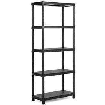 Keter Plus Kunststoffregal 80/5, schwarz, 80 x 40 x 187 cm