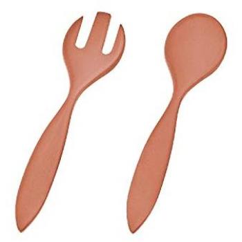 Salatbesteck Naturterra (Magu) – 2‑teiliges, 30 cm, aus nachwachsenden Rohstoffen, Braun
