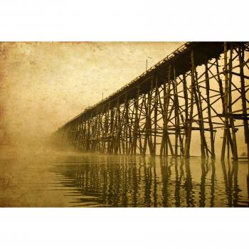 Sehnsucht nach dem Meer – PIER SEPIA Vintage XXL Wandtapete