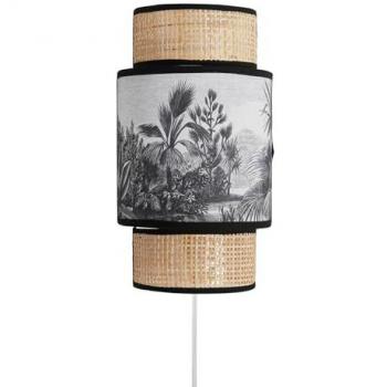 Applique murale incurvée Ostaria en rotin et tissu palmier beige