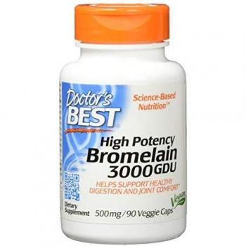 Bromélaïne 3000 GDU, 500mg, 90 gélules végétales Doctor's Best