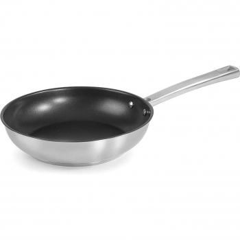 Lacor Poêle à frire en acier inoxydable revêtue de pierre de lave de 28 cm