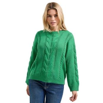 Green Cable‑Knitted Crew Neck Top – Dorothy Perkins – Size Small