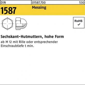Nobrand Messing-Hutmutter DIN 1587 M6