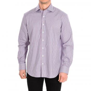 Camisa estilo café con mangas largas, cuello y solapa, cierres a botones COQ6