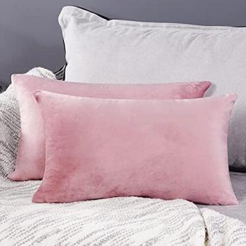Rectangular Velvet Cushion Covers – Baby Pink