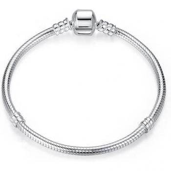 Charm Bracelet Silver Plated Snake Chain 16-21cm for Women