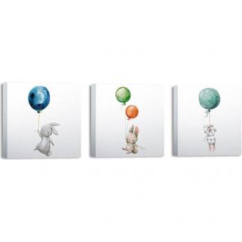 Cuadro Decorativo Infantil Canvas 3 Piezas WELL HOME