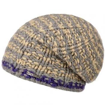 Stetson Bonnet – Layton Cachemire Femme/Homme – Beanie Oversize – Automne-Hiver – Taille Unique – Couleur Beige-Gris
