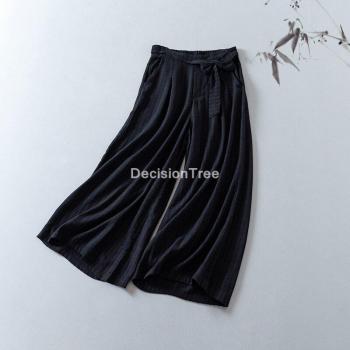 Uniforme Tai Chi féminin – pantalon ample en coton lin