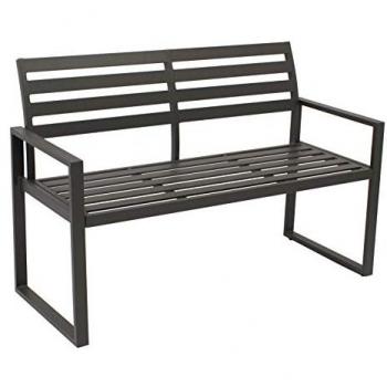 DEGAMO 2-sitzer Gartenbank ATLANTA aus rostfreiem Aluminium in dunkelgrau