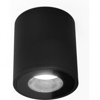 Techo Redondo LED 6W, Gu10, Color Negro, Luz Roja en Baño