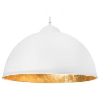 Lampadaire Suspendu Métal Blanc avec Intérieur Doré