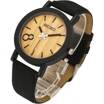 Reloj Informal de Madera con Correa de Cuero