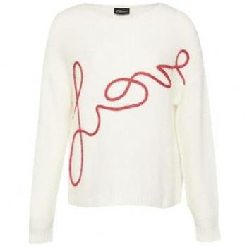 S.Oliver BLACK LABEL Strickpullover (Alpakamix, Love‑Print)