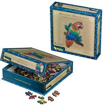 Holz-Artefakt Puzzle: Papagei 181 Teile, magnetische Schachtel – Philos 9022
