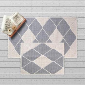 Tappetino in cotone Nuvomon Bluenity Alanya 2 pezzi 50x60 cm + 60x100 cm grigio