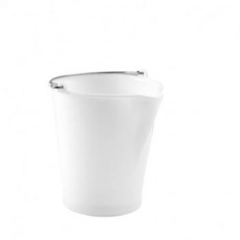 Seau 12 Litres Blanc avec Bec Verseur et Anse Inox