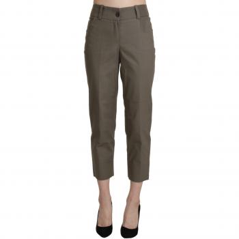 BENCIVENGA Gray High Waist Cropped Dress Trouser Pants