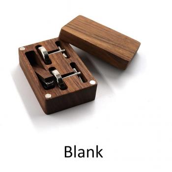 Black Walnut Men's Cufflinks with Tie Clip
