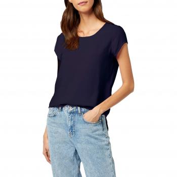 Vero Moda Boca SS Blouse Noos, Femme, Bleu, Taille S