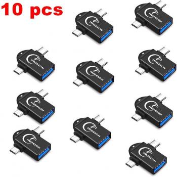 INGELON 2 in 1 USB 3.0 OTG Adapter Micro USB Type C
