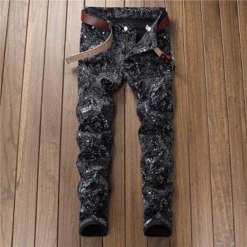 Pantalón Denim Ripped Skin Hombres Otoño/Primavera