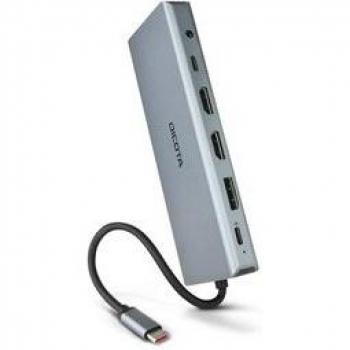 Dicota DOCKING STATION USB‑C 13 IN 1 – Argento, alimentazione 100 W, lettore schede