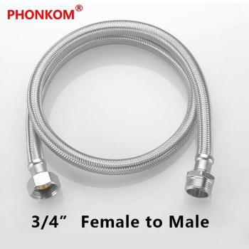 Manguera de Acero Inoxidable PHONKOM 3/4” con Conexión Metal y Tubo de Entrada Trenzado DN20